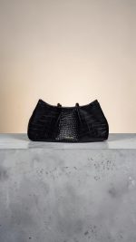 Couture Etoile bag black croco 0065 - imagine 5